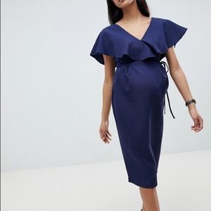 ASOS Maternity Midi Wrap Dress Size S Small
